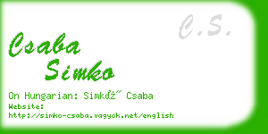 csaba simko business card